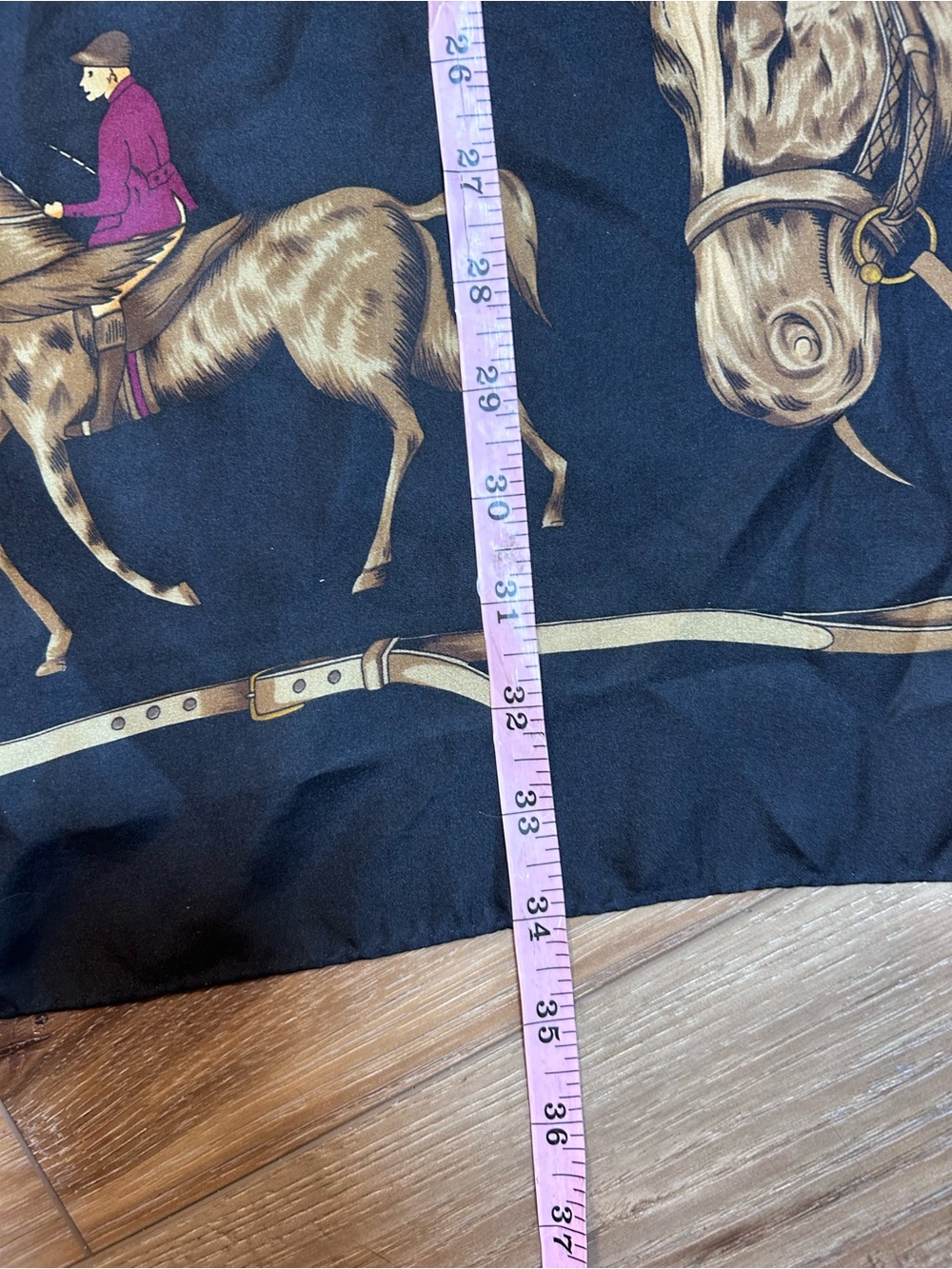 Ralph Lauren silk equestrian scarf horses oversized old money preppy head cover - Picture 6 of 6